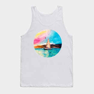 ocean waves colourful scenery Tank Top